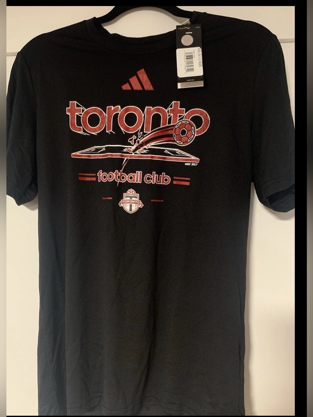 Adidas Mens Toronto Football Club ShortSleeve PreGame Soccer T-Shirt Black Small